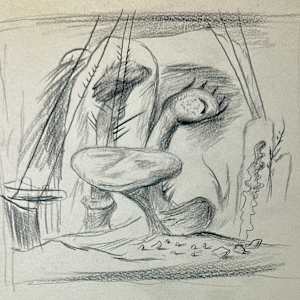 "Surreal Landscape, Happy Rock Sketch" named by CLL by Fred Shane, Image 1.