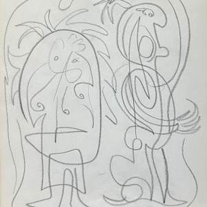 "Automatic Doodle of Two Figures" named by CLL by Fred Shane, Image 1.