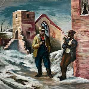 "Sharp End, Winter, with People" pencil sketch by Fred Shane, Image 2.