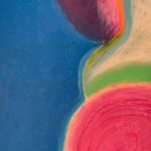 Higher Self by Tia Koulianos  Image: Detail. Message scratched into pastel