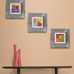 Friends by Tia Koulianos  Image: Three works staged on wall with 3" frames