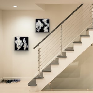 Dancing Clouds -1 by Shirley Williams  Image: Dancing Clouds 1 and 2 shown hung in a stairway