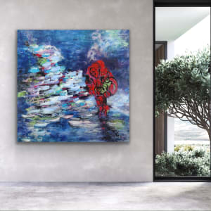 Life Force by Shirley Williams  Image: SOLD 48 x 48 inch canvas commission in-situ