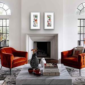 Field of Dreams 5 by Shirley Williams  Image: Wall grouping of two Field of Dreams shown over fireplace
