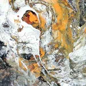 Autumn Wind by Shirley Williams  Image: orange and gray color detail of Autumn Wind painting