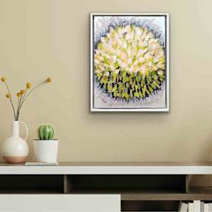 Balance Mandala by Shirley Williams  Image: BALANCE MANDALA shown hanging over a shelf