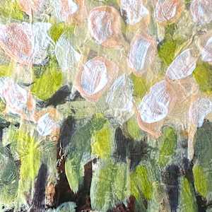 Balance Mandala by Shirley Williams  Image: Pink and green color detail of BALANCE MANDALA