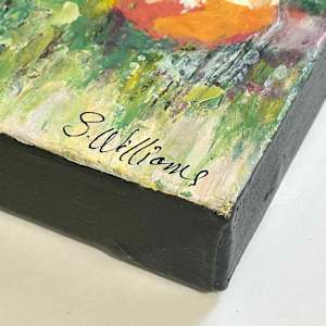 Chromatic Landscape 1 by Shirley Williams  Image: Signature and canvas profile view