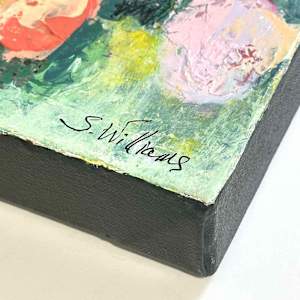 Chromatic Landscape 3 by Shirley Williams  Image: Signature and side profile of Chromatic Landscape 3 canvas