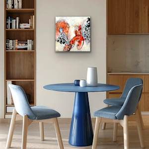 Coral Flow by Shirley Williams  Image: Coral Flow shown installed over a table and chairs
