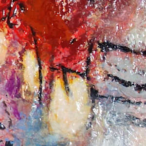 Crimson Bloom by Shirley Williams  Image: Color and texture detail of Crimson Bloom painting
