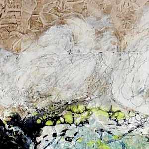 Emerald Hillside by Shirley Williams  Image: texture and color detail of Emerald Hillside painting
