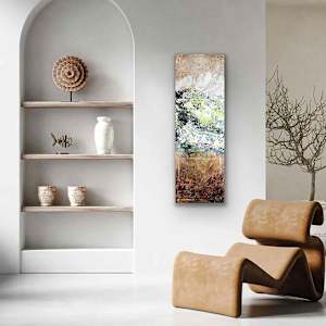 Emerald Hillside by Shirley Williams  Image: Emerald Hillside painting shown in living room