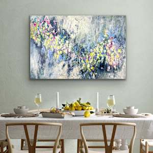 Flower Power 1 by Shirley Williams  Image: Flower Power 1 shown over dining table