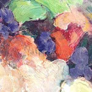 Flower Power Study 3 by Shirley Williams  Image: Purple Orange and green texture detail