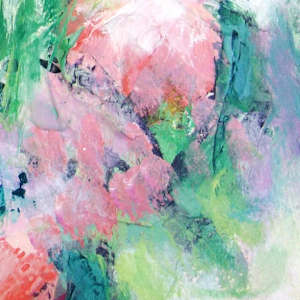 Flower Power Study 5 by Shirley Williams  Image: Pink green and mauve color detail