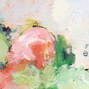 Flower Power Study 7 by Shirley Williams  Image: pink green and white color detail