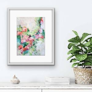 Flower Power Study 7 by Shirley Williams  Image: Flower Power Study 7 shown framed in white and hanging over a desk
