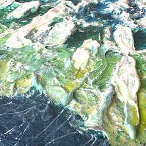 Green Mandala by Shirley Williams  Image: Green and blue texture detail of GREEN MANDALA
