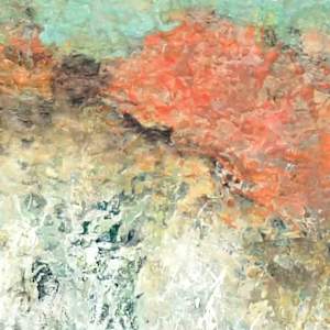 In the Distance by Shirley Williams  Image: orange and white texture detail on In the Distance painting
