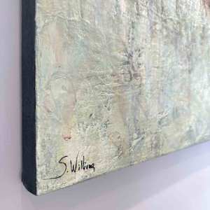 In the Distance by Shirley Williams  Image: signature and side view of In the Distance painting on canvas