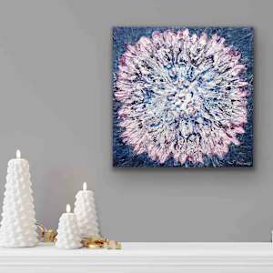 Pink Mandala by Shirley Williams  Image: PINK MANDALA shown hung over a shelf