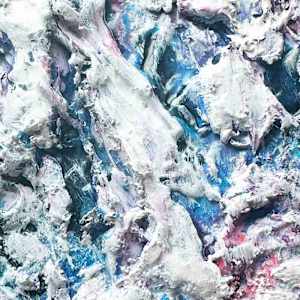 Pink Mandala by Shirley Williams  Image: Blue and white texture detail of PINK MANDALA