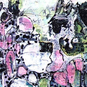 Pink Sunrise by Shirley Williams  Image: Texture detail of Pink Sunrise painting