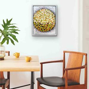 Potential Mandala by Shirley Williams  Image: POTENTIAL MANDALA shown installed over an orange chair
