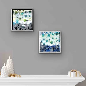 Starburst 1 by Shirley Williams  Image: Two Starburst paintings shown in situ