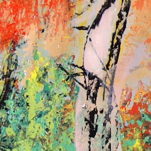 Tangerine Dream by Shirley Williams  Image: green and orange texture detail of Tangerine Dream