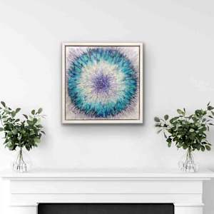 Trust Mandala by Shirley Williams  Image: TRUST MANDALA shown installed over a fireplace