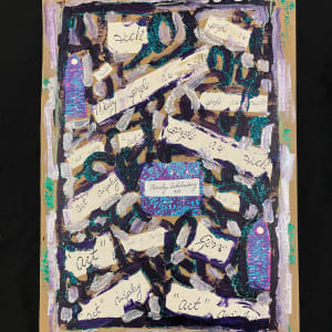 Title unknown (collage with glitter) by Marilyn Schulenburg