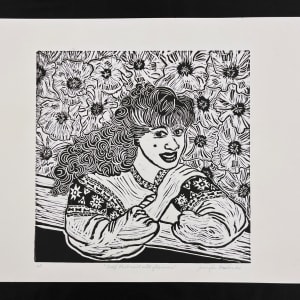 Self-Portrait with Flowers by Jennifer M Koslenko