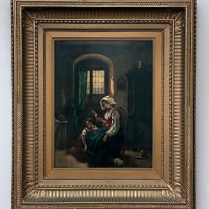 Woman Spinning by Camille Roqueplan