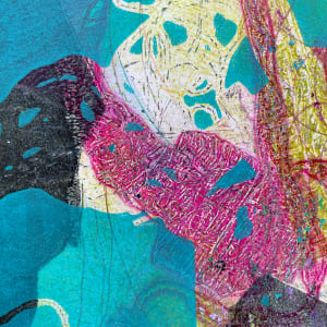 Missing Mask by Kathy Cornwell  Image: Detail of Missing Mask, a fine art monotype by artist Kathy Cornwell