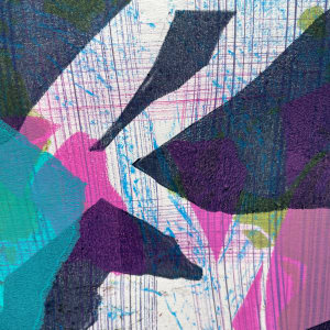 Hojo Hijinks by Kathy Cornwell  Image: Detail of Hojo Hijinks, a fine art monotype by artist Kathy Cornwell