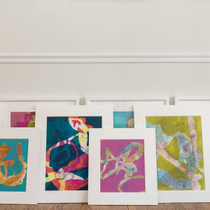 Dunk Tank by Kathy Cornwell  Image: A collection of matted monotypes, including Dunk Tank