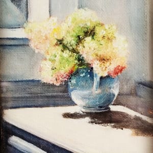 Blue Vase Still Life by Elizabeth Stathis 
