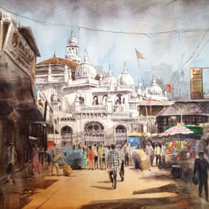 Landmarks of Mumbai - White Mosque near Crawford Market by Mazher Nizar
