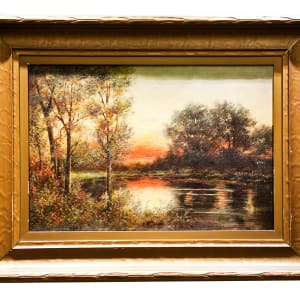 Pond Landscape at Sunset by J.C. Hughs