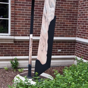 Marble slab and steel outdoor sclupture by Ernest Shaw 