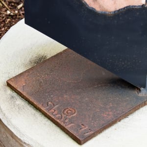 Marble slab and steel outdoor sclupture by Ernest Shaw 