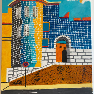 Blue/Yellow Tower by Augustine Blaisdell
