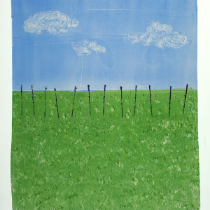 Fence, Sky, Grass by Margaret Johnson