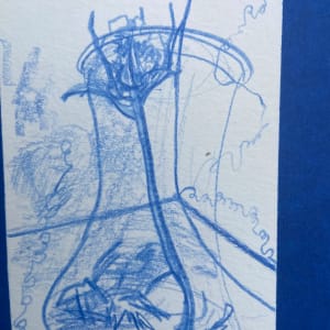 Petals in a vase, scene turned to blue, or at least that's how I see it, I wonder by Nicole Sylvia Javorsky 