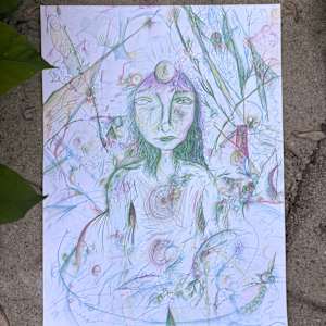 A fairy named Existence, encountered in the space between, the borderline, at the interdimensional crossroads by Nicole Sylvia Javorsky 