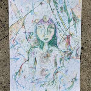 A fairy named Existence, encountered in the space between, the borderline, at the interdimensional crossroads by Nicole Sylvia Javorsky 