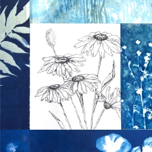 Alpine Botanical Quilt Two by Kathy Ferguson  Image: Closeup sketch