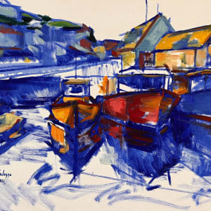 Blue Harbor by Julia Solazzo Art